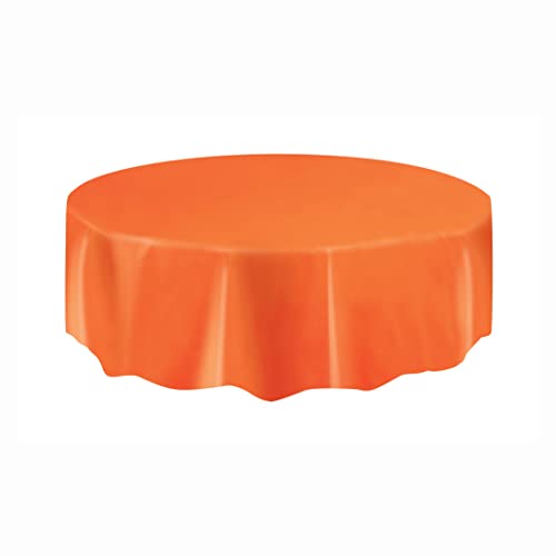 Unique Industries Orange Plastic Table Cover Round