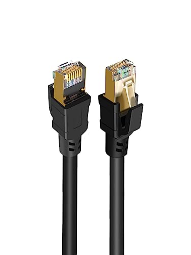 CableCreation Cat8 Ethernet Cable 1.6ft Short, 40Gbps Network Patch Shielded Heavy Duty Cable, 2000MHz SFTP Internet LAN RJ45 High Speed Gaming Cord for PS5 PS4, Xbox, Modem, Router, 0.5M