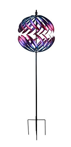 Continental Art Center CAC3217511 Rotating Half Sphere Kinetic Spinner Garden Stake, 20''x20''x78''H