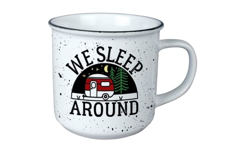 Carson Home We Sleep Around Vintage Mug, 3.5-inch Height, Holds 13 oz., Ceramic