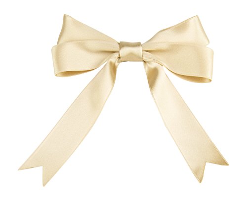 Ribbon Bazaar Luxious Double Faced Satin Ribbon Premium Gloss Finish - High End Satin Luxury Ribbon for Gift Wrapping, Crafts, Hair Bow, Decorating & More - 5/8 inch Sand 25 Yards