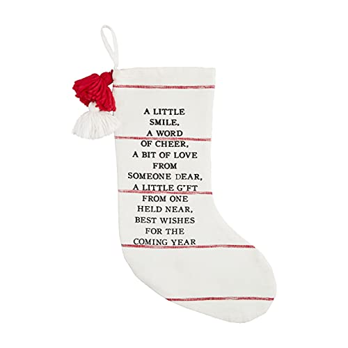 Mud Pie Loomed Christmas Poem Stocking, 19" x 11.5", Little