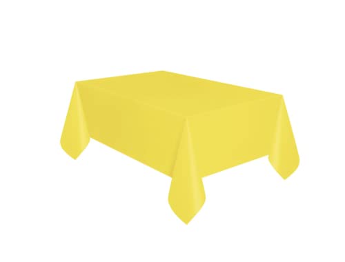 Unique Industries Unique 99153 Yellow Plastic Party Tablecloth, 54" x 108", 1Ct