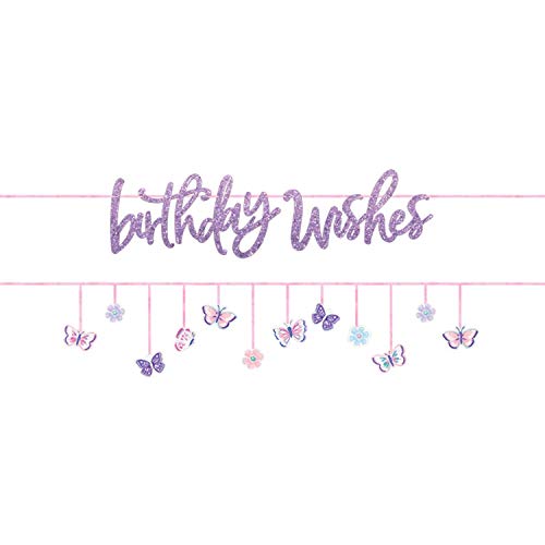 Amscan Flutter Double Banner Kit, Glitter, 2 banners, 12&