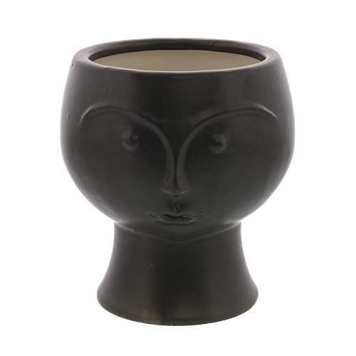 HomArt Rory Ceramic Face Vase - Matte Black