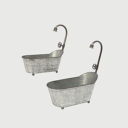 Gerson International 2565480 Nesting Metal Antique Bathtubs, Set of 2