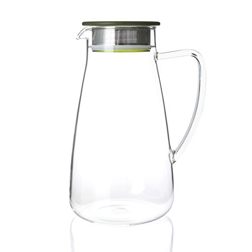 FORLIFE 838-A-GTE Flask Glass Iced Tea Jug, 64 oz, Green