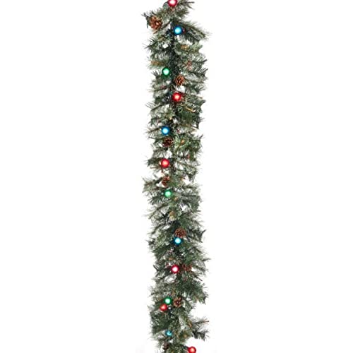 Regency International Cotton Wood Garland, 12-Inch Height, Green Clear Brite