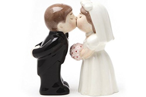 Pacific Trading CloseoutZone Bride Groom Kissing Magnetic Salt & Pepper Set
