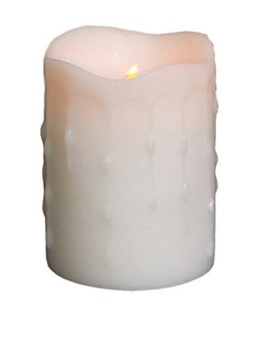 White Wax Drip Flameless Battery Candle by Melrose International - 3x4