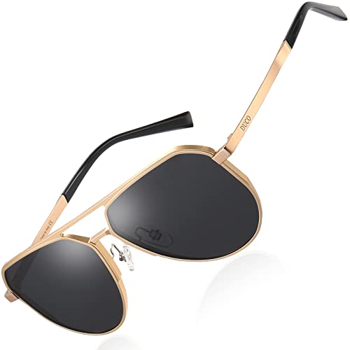 DUCO Retro Sunglasses for Men Women Oversized Metal Frame Vintage Sun Glasses Fashion Shades With UV Protection DC3039