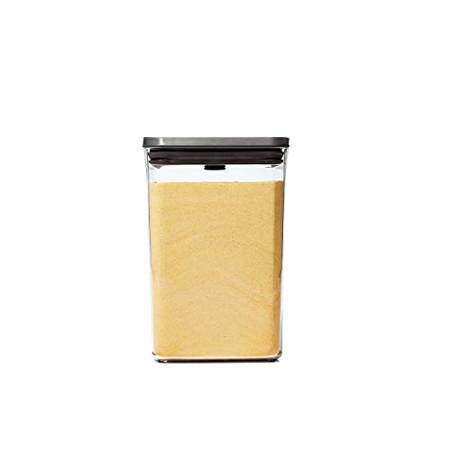 OXO Steel POP Container Big Medium Square - 4.4 Qt for Flour, Sugar and More