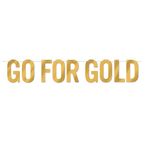 Beistle Go for Gold Letter Banner, Multicolored