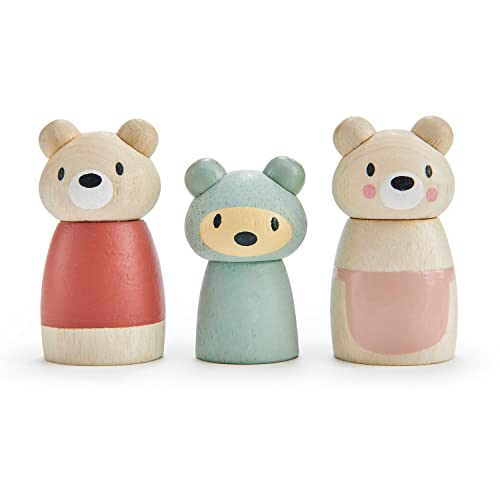 Tender Leaf Toys - Bear Tales - Dolls Playset Figures of 3 Bears for Children Kids Pretend Play Doll House - Age 3+