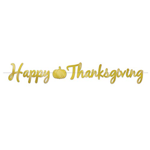Beistle Gold"Happy Thanksgiving" Letter Banner- 1 pc.