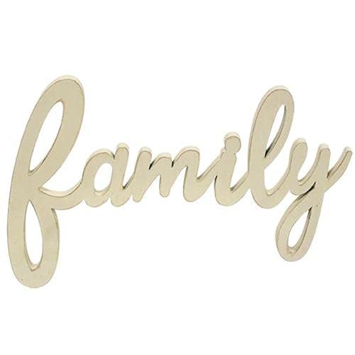 Hanging Ivory Script Family Sign