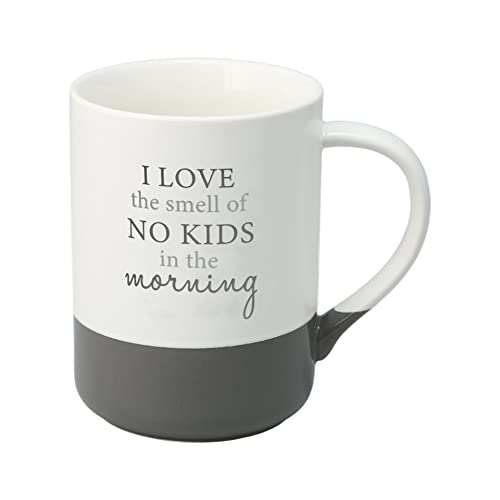 Pavilion Gift Company - 18 oz. Large Coffee Cup - I Love The Smell of No Kids in the Morning. Mug Funny Mom Dad Parents Coffee Mug, Novelty Gift for Mothers, Fathers, and New Mama