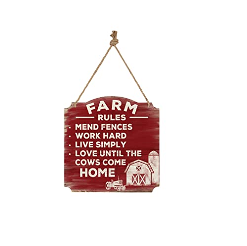 Carson 24427 Farm Rules Metal Wall Dcor, 12-inch Square