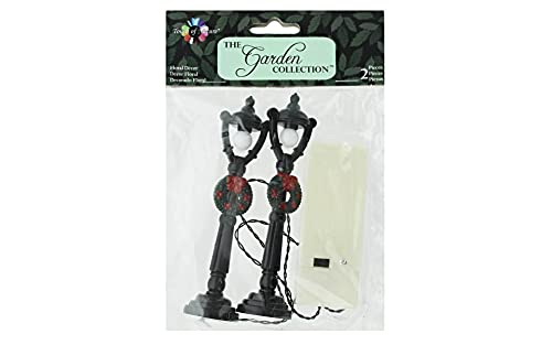Midwest Design Imports LED Lamp Post with Wreath, 4.5", Black
