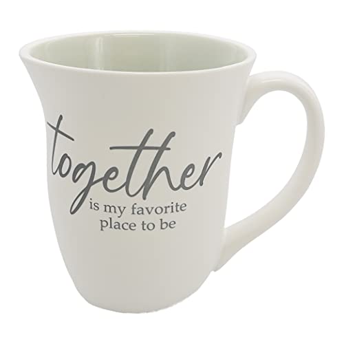 Pavilion - Together 16-ounce Stoneware Coffee Mug, Inspirational Mug, Novelty Coffee Mugs, Coffee Tea Cup for Husband/Wife/Spouse/Friend/Boyfriend/Girlfriend, Birthday/Anniversary, 1 Count, Cream