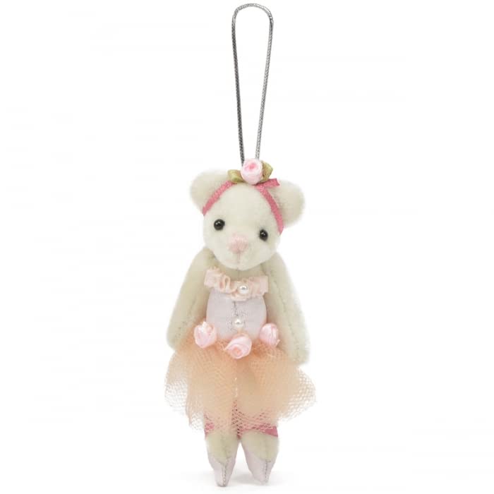 Unipak 0770PK Pink Mini Mini Tutu Bear Plush Figure Hanging Ornament, 3-inch Height,