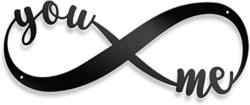 Steel Roots Decor - You and Me Infinity Symbol - Perfect Anniversary, Wedding and Couples Gift - Metal Wall Art Laser Cut 18 Inch - Wall Decor for Living Room or Bedroom - Indoor and Outdoor Use