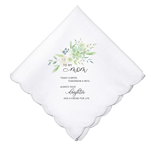 Blue Sky Clayworks Lillian Rose Mom Wedding Keepsake Hankie, One Size, White