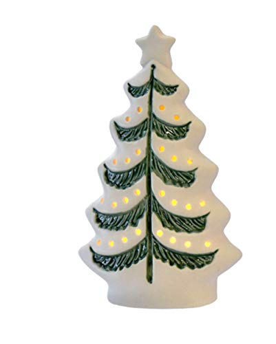 Ganz MX180322 LED Light Up Small Holiday Tree, 6-inch Height, Stoneware