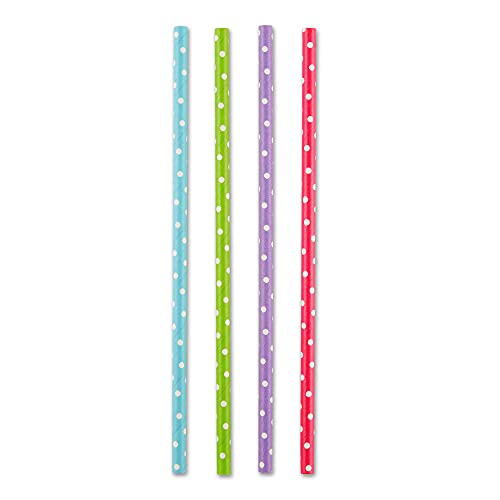 RSVP International (PS-1000D) Dotted Paper Straws, 100 Count | Each Straw 7.34" Long | Lovely Design & Biodegradable | For Hot & Cold Beverages | For Parties, Events & More