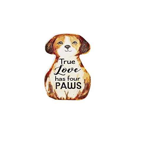 Ganz Block Talk - True love has four paws, Pine Wood, 2.50 Inches Width, 1 Inch Depth, Multicolor