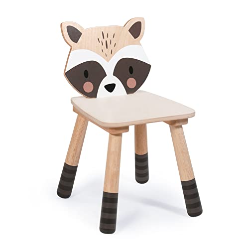 Tender Leaf Toys - Forest Raccoon Chair - Wooden Playroom Furniture for Toddler Boys and Girls - Cute and Sturdy Animal Themed Chair - Age 3+