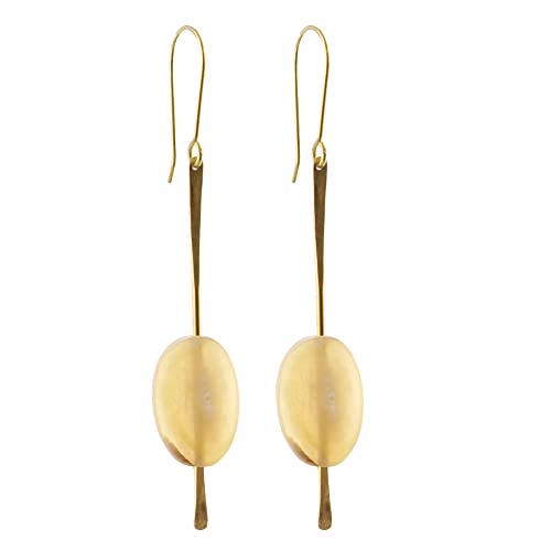 HomArt Light Horn Sema Earrings, 2.75-inch Height, Brass