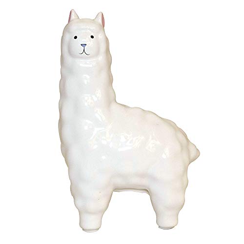 Birchwood Applesauce Baby Ceramic Piggy Bank, White, Llama