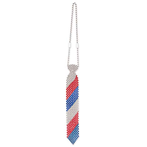 Beistle Beaded Patriotic Theme Holiday Tie