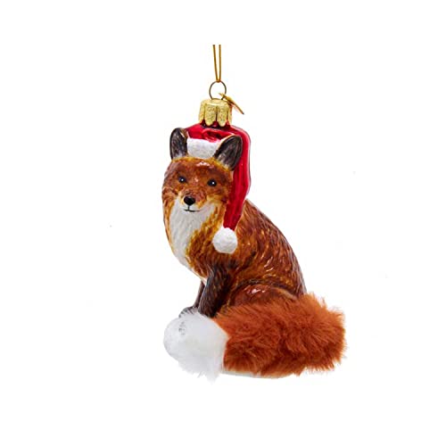 Kurt Adler NB1576 Noble Gems Christmas Fox Ornament, 4-inch High, Glass