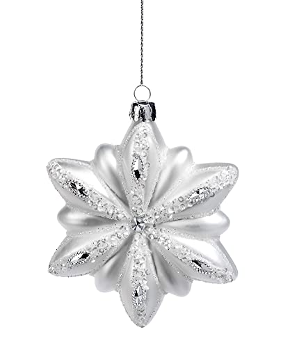 Giftcraft 682811 Christmas Starburst Ornament, 4.5 inch, Glass