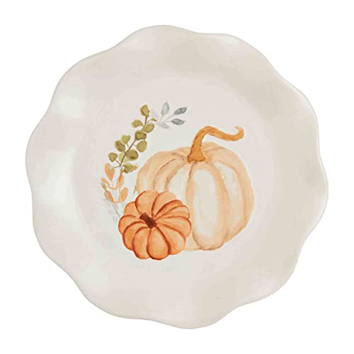 Mud Pie Thanksgiving Salad Plate, Double Pumpkin, 8" dia