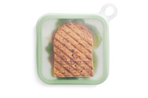 L√©ku√© Reusable Sandwich case, 7.1 x 7.1 x 1.8 inches, frost & mint