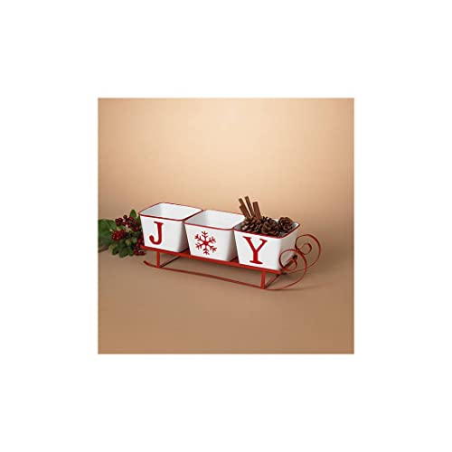 Gerson 2592310 Metal Holiday Sleigh with 3 Baskets, 21.1-inch Length