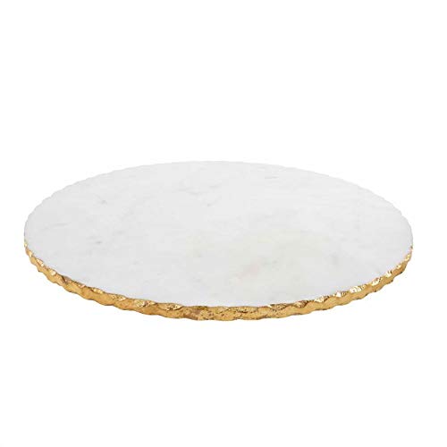 Mud Pie 41140011 Marble Lazy Susan , 16" dia,White