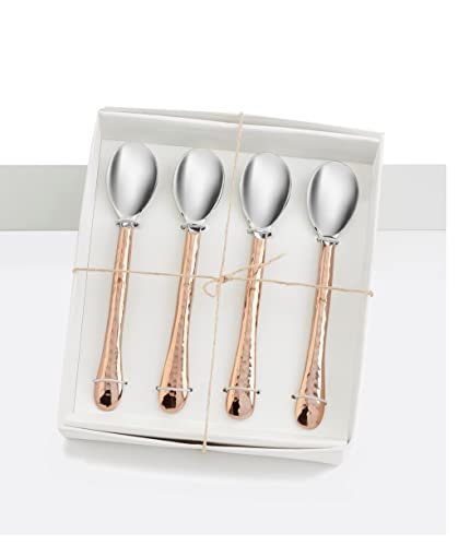 Giftcraft 094552 Dessert Spoon, 4.3-inch Length, Stainless Steel, Set of 4