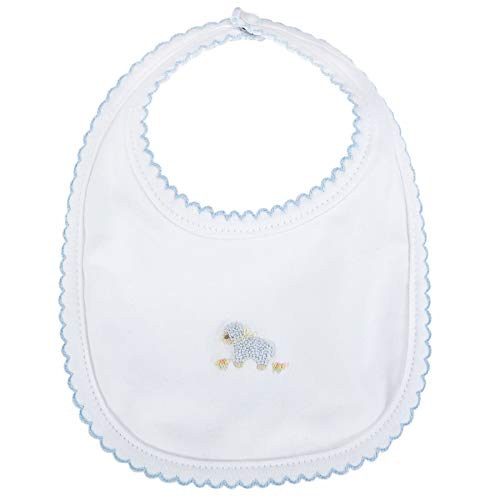 Mud Pie Classic Layette Baby Boy French Knot Lamb Feeding Bib