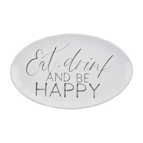Mud Pie Eat, Drink And Be Happy Platter, 17 1/2-inch
