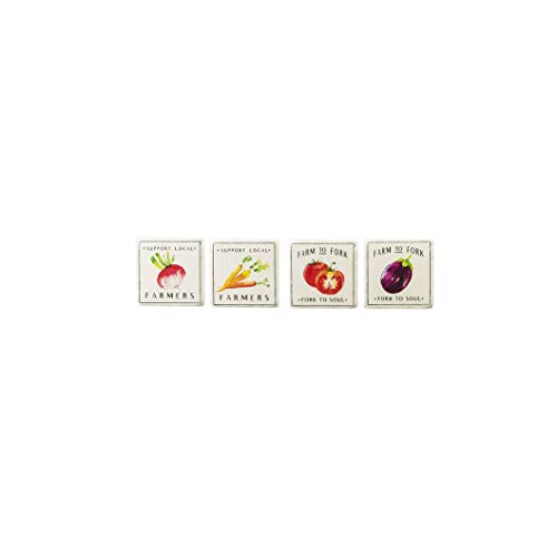 Ganz CB173604 Veggie Coaster, Set of 4, 4-inch Square