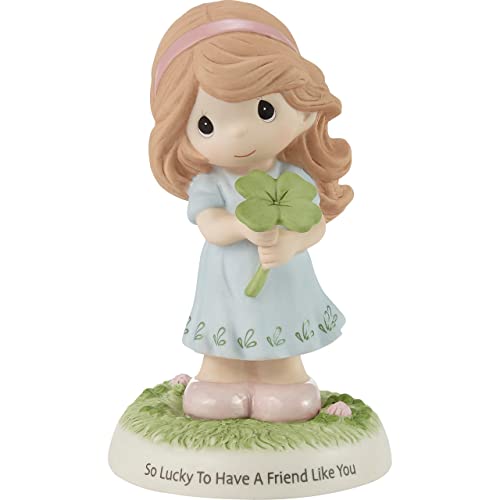Precious Moments Girl Holding Four-Leaf Clover Figurine - Brunette
