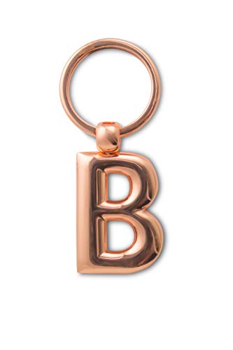 IF Metal Letter Keyring Personalised Alphabet Letters - Rose Gold - B