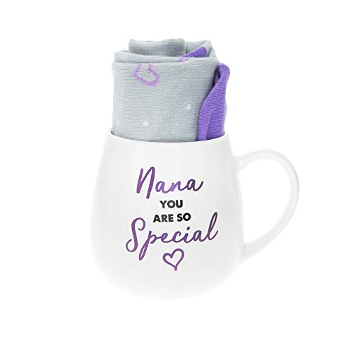 Pavilion Gift Company 71311 Nana You Are So Special Heart Socks & 15.5 Oz Coffee Cup Mug Gift Set, White