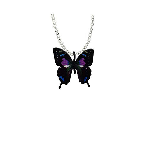 Black & Purple Butterfly Necklace by d&
