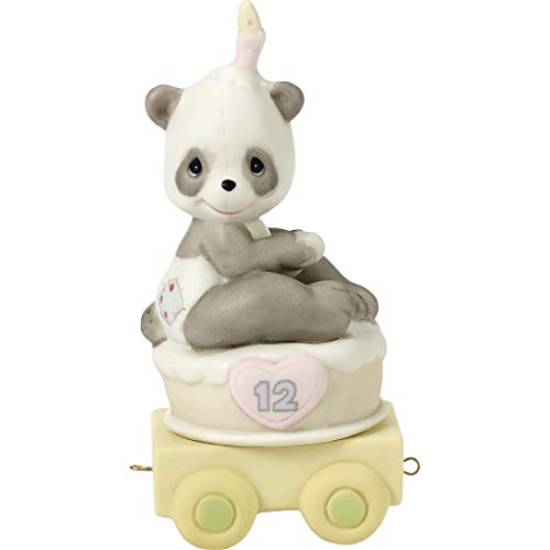 Precious Moments,  Give A Grin And Let The Fun Begin, Birthday Train Age 12, Bisque Porcelain Figurine, 142032