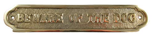 Upper Deck Solid Brass Beware of the DOG Sign